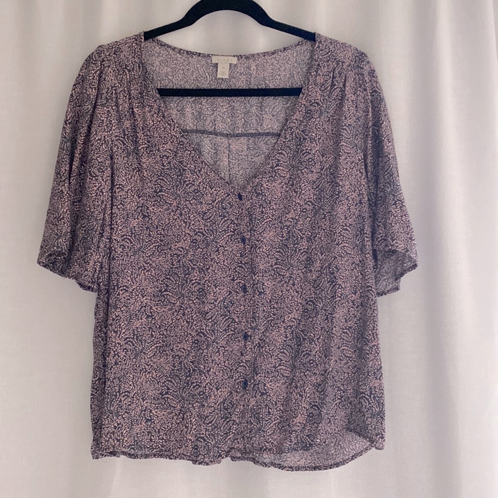 Hinge - Button Front V-neck Top